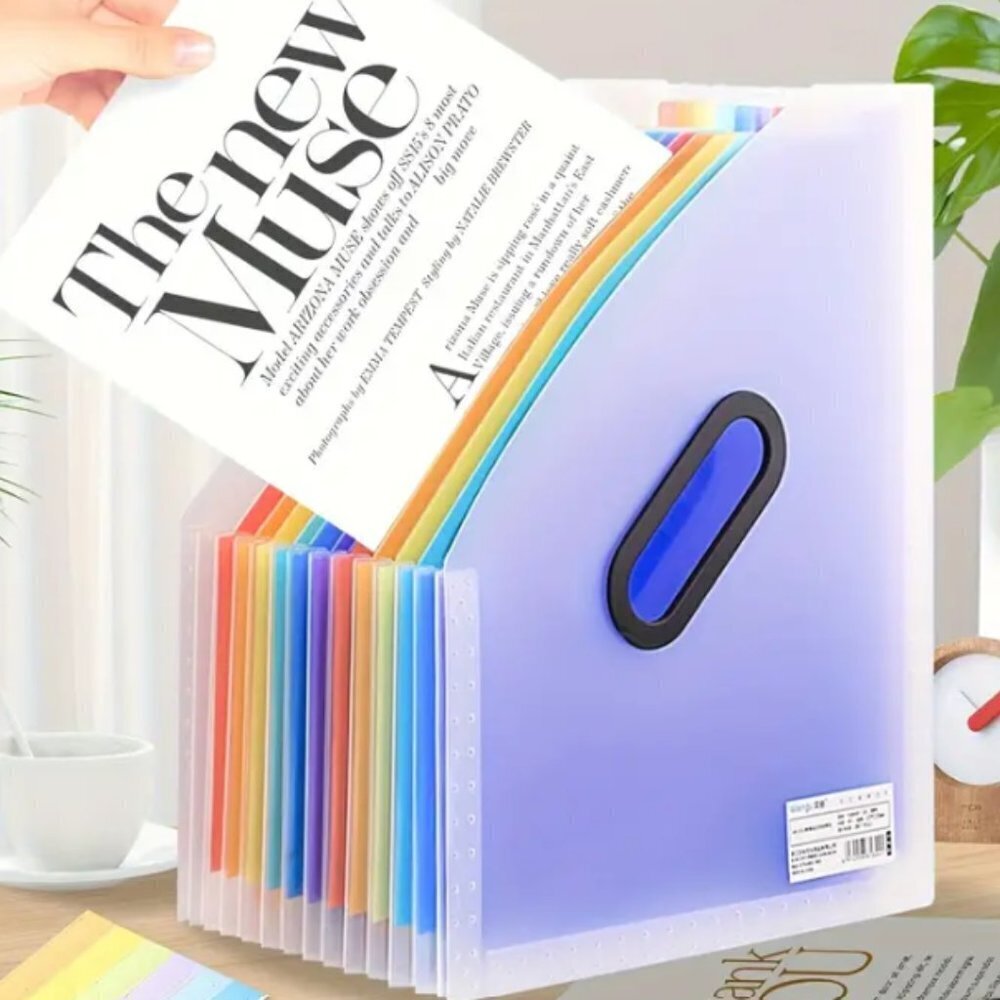 X3 Expanding Office File Sorter  Waterproof Multi-color
